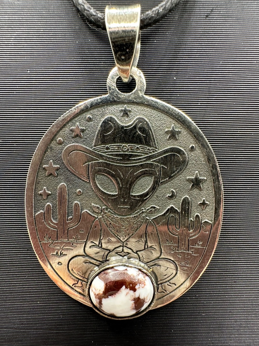 👽 Wild Horse Sterling Silver 925 Cowboy Alien Necklace Pendant Handmade